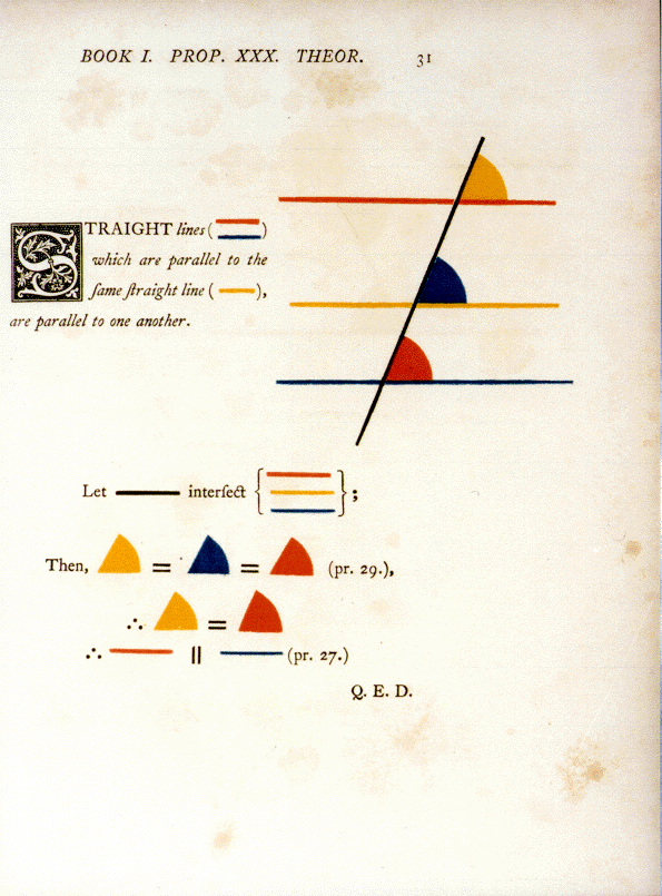 design detail from Oliver Byrne's Elements of Euclid in 1847