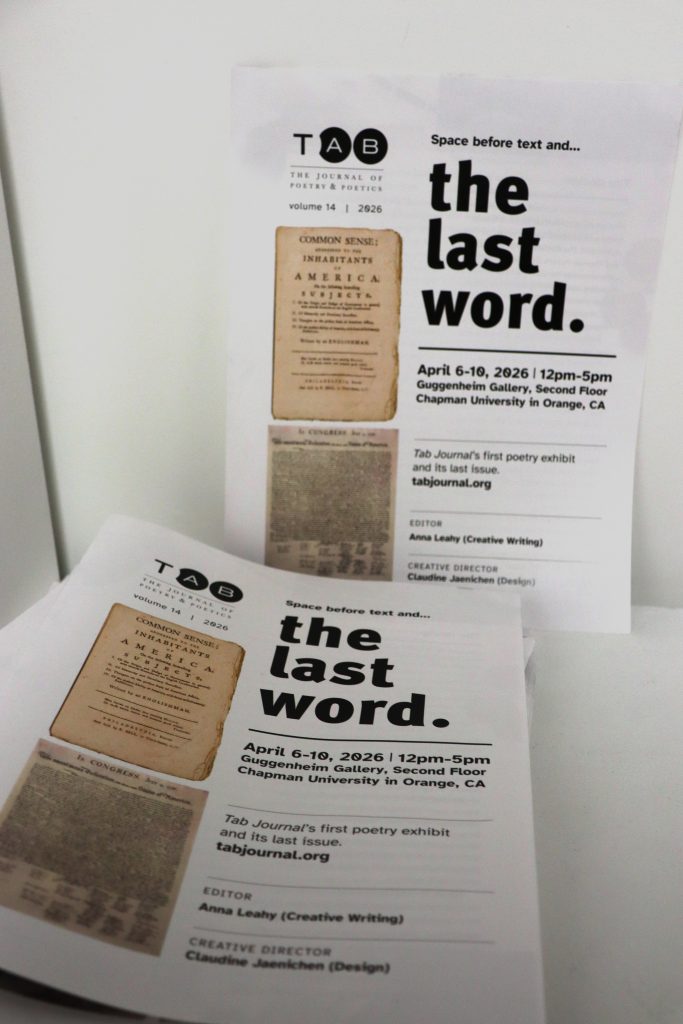 Stacked brochures with the words "the last word" in a large black san serif font with historic images of the Declaration of Independence and Thomas Pain's Common Sense framing the title.